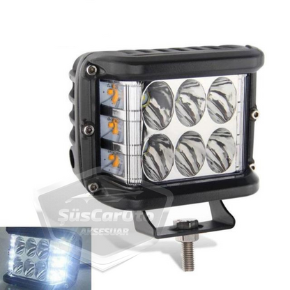 Foco proyector cuadrado LED para todoterreno, 45W, 12 LEDs, luz antiniebla, haz puntual/difuso, blanco-blanco con flash, carcasa de metal, lámpara de trabajo, 1 unidad, ONP0524
