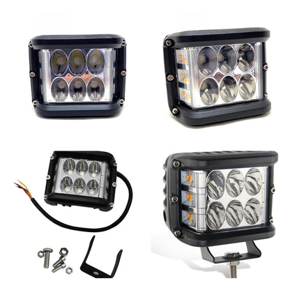 Foco proyector cuadrado LED para todoterreno, 45W, 12 LEDs, luz antiniebla, haz puntual/difuso, blanco-blanco con flash, carcasa de metal, lámpara de trabajo, 1 unidad, ONP0524
