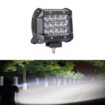Faro Auxiliar Todoterreno LED, Proyector Antiniebla Cuadrado Blanco 45W 12 LED, Lámpara de Trabajo de Campo de Metal, 1 Unidad ONP0474
