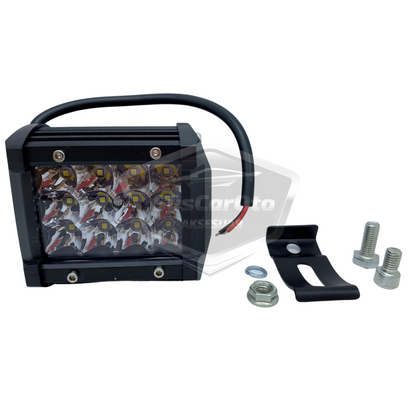 Faro Auxiliar Todoterreno LED, Proyector Antiniebla Cuadrado Blanco 45W 12 LED, Lámpara de Trabajo de Campo de Metal, 1 Unidad ONP0474