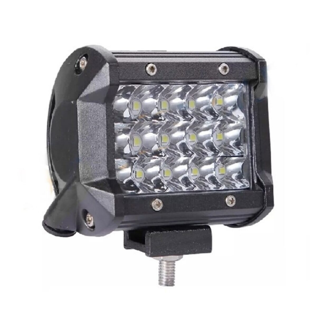 Faro Auxiliar Todoterreno LED, Proyector Antiniebla Cuadrado Blanco 45W 12 LED, Lámpara de Trabajo de Campo de Metal, 1 Unidad ONP0474