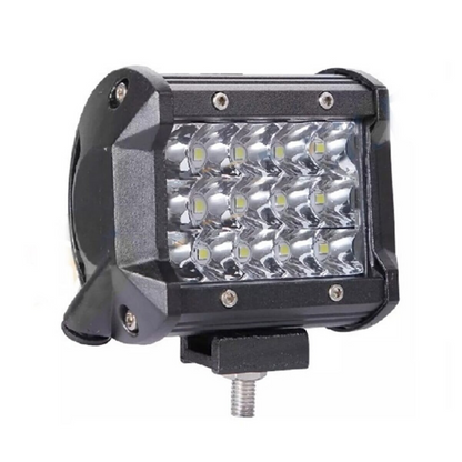 Faro Auxiliar Todoterreno LED, Proyector Antiniebla Cuadrado Blanco 45W 12 LED, Lámpara de Trabajo de Campo de Metal, 1 Unidad ONP0474