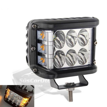 Faro antiniebla cuadrado Off Road LED lámpara penetrante difusora blanco naranja con flash 45W 12 LED foco de trabajo de metal todoterreno 1 pieza ONP0525