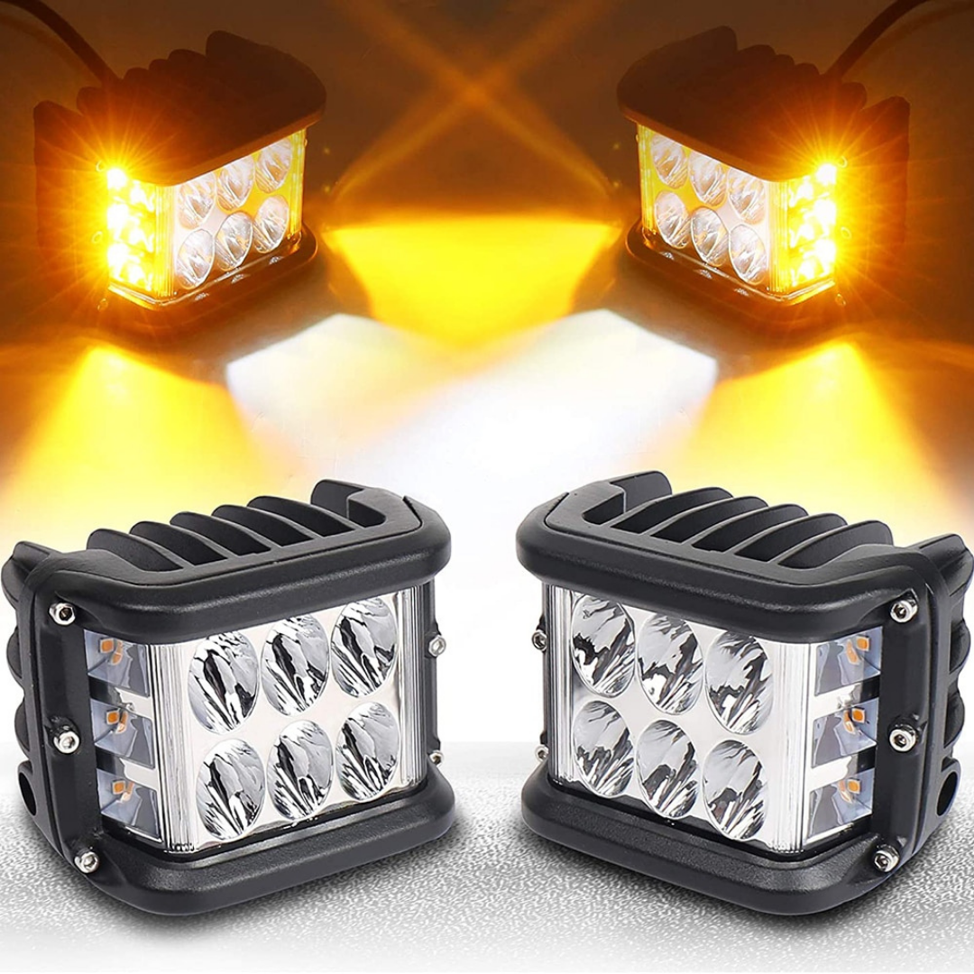 Faro antiniebla cuadrado Off Road LED lámpara penetrante difusora blanco naranja con flash 45W 12 LED foco de trabajo de metal todoterreno 1 pieza ONP0525