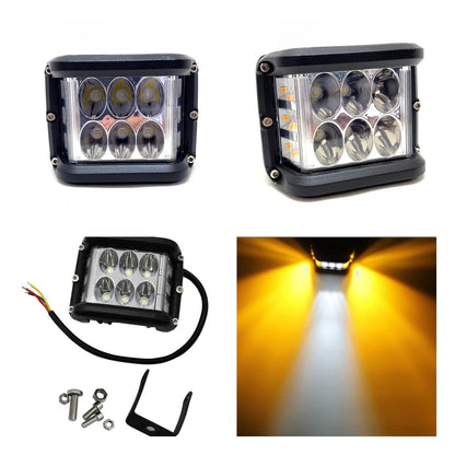 Faro antiniebla cuadrado Off Road LED lámpara penetrante difusora blanco naranja con flash 45W 12 LED foco de trabajo de metal todoterreno 1 pieza ONP0525