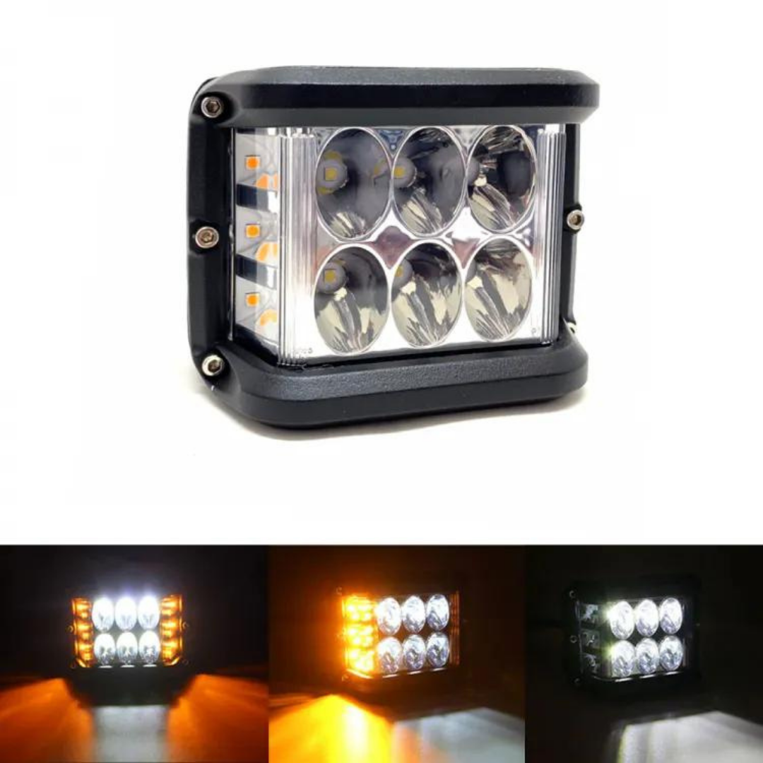 Faro antiniebla cuadrado Off Road LED lámpara penetrante difusora blanco naranja con flash 45W 12 LED foco de trabajo de metal todoterreno 1 pieza ONP0525