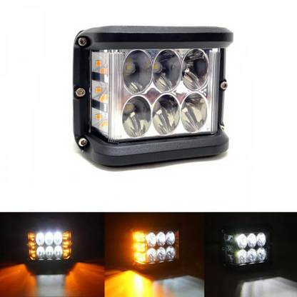 Faro antiniebla cuadrado Off Road LED lámpara penetrante difusora blanco naranja con flash 45W 12 LED foco de trabajo de metal todoterreno 1 pieza ONP0525