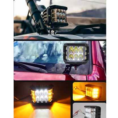 Faro antiniebla cuadrado Off Road LED lámpara penetrante difusora blanco naranja con flash 45W 12 LED foco de trabajo de metal todoterreno 1 pieza ONP0525