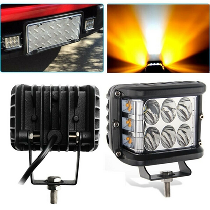 Faro antiniebla cuadrado Off Road LED lámpara penetrante difusora blanco naranja con flash 45W 12 LED foco de trabajo de metal todoterreno 1 pieza ONP0525