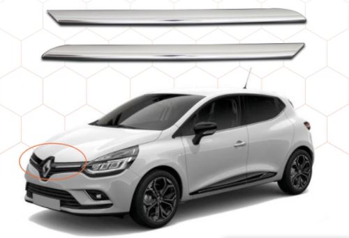 Renault Clio 4 Hb Parrilla Cromada Delantera 2 Piezas 2012 y posteriores