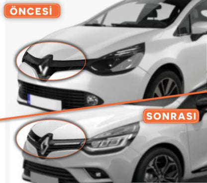 Renault Clio 4 Hb Parrilla Cromada Delantera 2 Piezas 2012 y posteriores