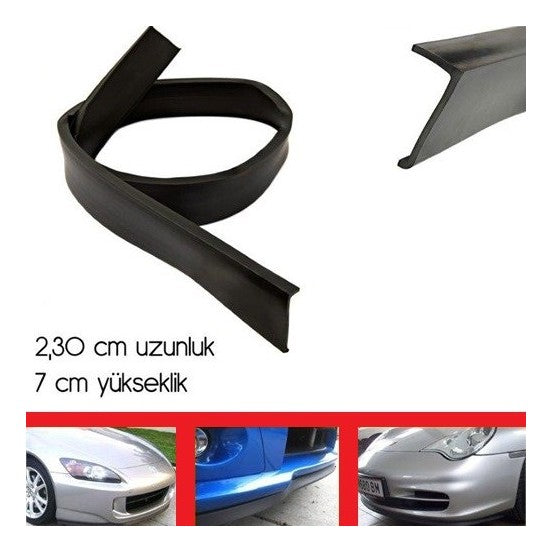 Labio alerón parachoques delantero, faldón, apto para todos los coches, flexible, 7 x 230 cm