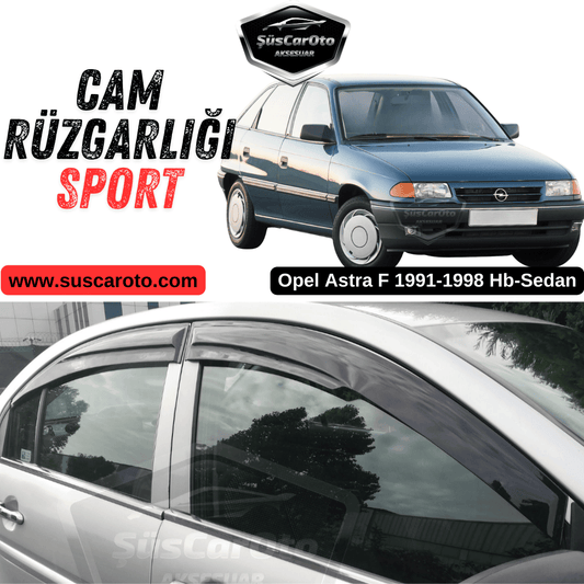 Opel Astra F 1991-1998 Hb-Sedan Compatible Mugen Deflectores de Ventana Set Negro Piano 4 Piezas Importado Negro Brillante