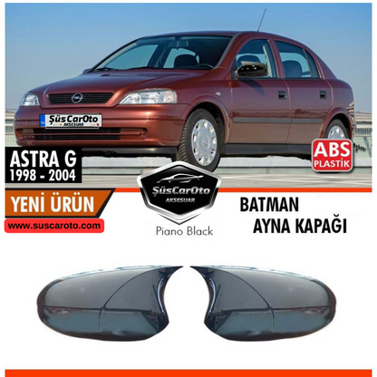 Cubierta de Espejo Retrovisor Murciélago Batman Compatible con Opel Astra G 1998-2004 Plástico ABS Negro Piano