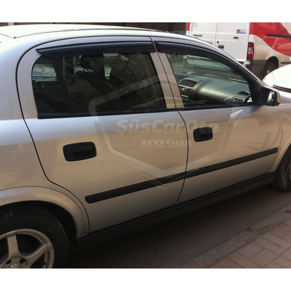 Opel Astra G 1998-2004 Compatible Juego de Deflectores de Viento para Ventana Mugen Negro Piano 4 Piezas Importado