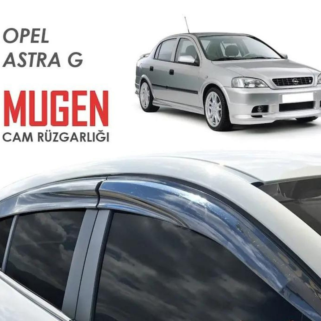Opel Astra G 1998-2004 Compatible Juego de Deflectores de Viento para Ventana Mugen Negro Piano 4 Piezas Importado