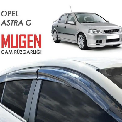 Opel Astra G 1998-2004 Compatible Juego de Deflectores de Viento para Ventana Mugen Negro Piano 4 Piezas Importado