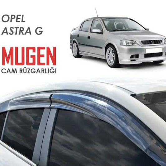 Opel Astra G 1998-2004 Compatible Juego de Deflectores de Viento para Ventana Mugen Negro Piano 4 Piezas Importado