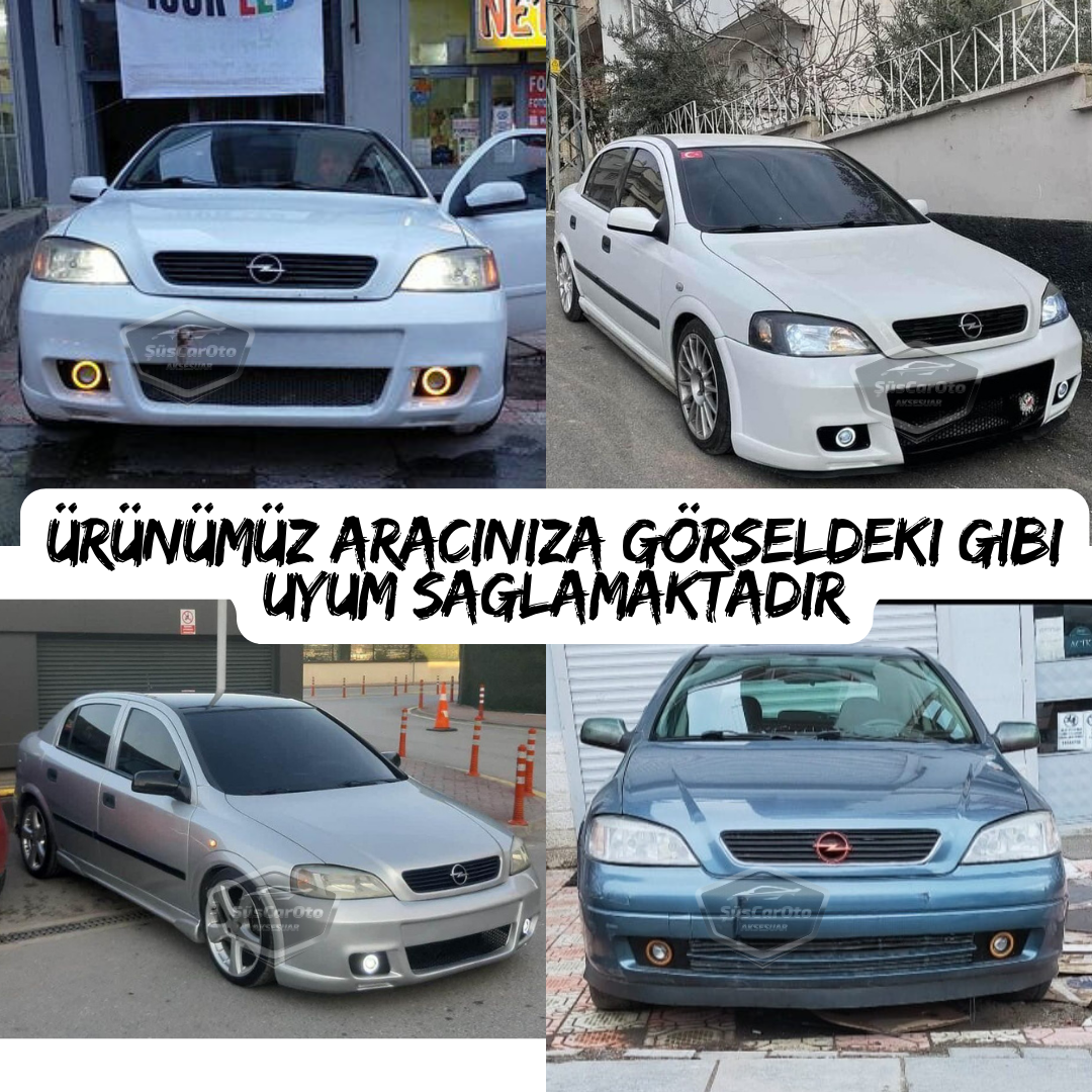 Faros antiniebla universales de lente Angel Angel Eyes de 76 mm, metal, impermeables, compatibles con Opel Astra G 1998-2004, con luz diurna de anillo blanco, 2 unidades