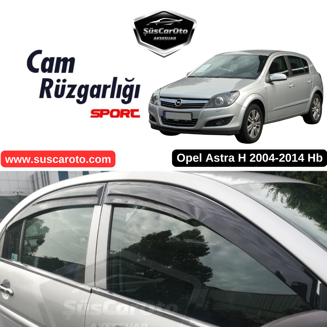 Opel Astra H 2004-2014 Hb Compatible Deflectores de ventana Mugen Piano Black Juego de 4 importados