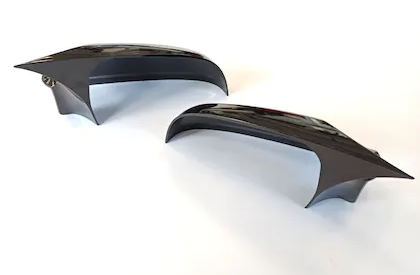 Tapa de espejo retrovisor tipo Batman, color negro piano, plástico ABS, para Opel Astra H FL con Facelift 2010-2013