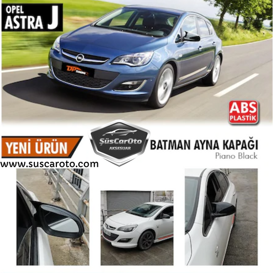 Opel Astra J 2009-2020 Tapa de Espejo Retrovisor Murciélago Batman Plástico ABS Negro Piano