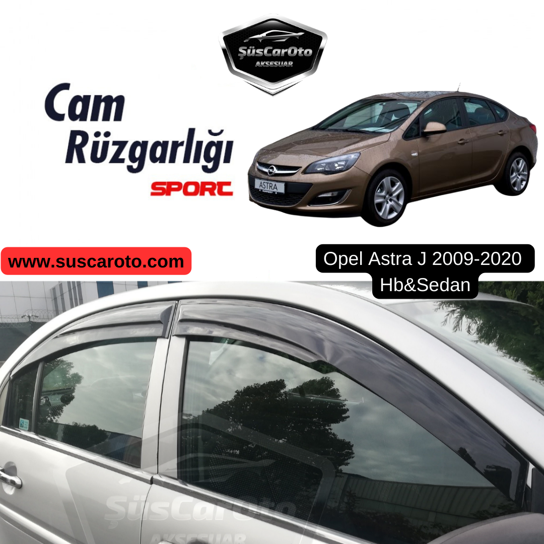 Juego de deflectores de ventana Mugen para Opel Astra J Hb y Sedán 2009-2020, negro piano, 4 unidades, importado