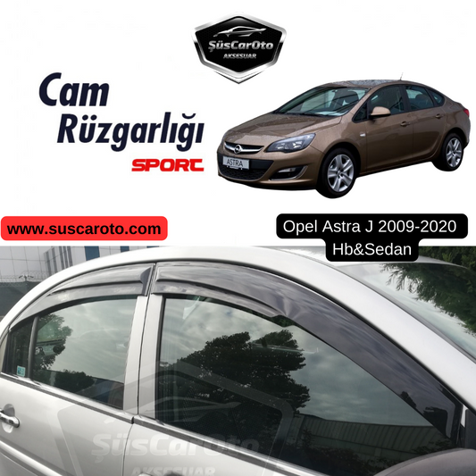 Juego de deflectores de ventana Mugen para Opel Astra J Hb y Sedán 2009-2020, negro piano, 4 unidades, importado