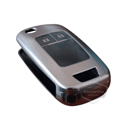Funda de llave de silicona compatible con Opel Astra J Insignia Corsa Vectra Mokka Adam Chevrolet Cruze Aveo Llave plegable Cubierta de llave de coche llavero amortiguador gris titanio oscuro PNT119