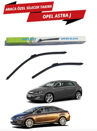 Opel Astra J 2009-2015 Sentinel Juego de escobillas limpiaparabrisas delanteras de banana específicas para vehículo (derecha e izquierda)