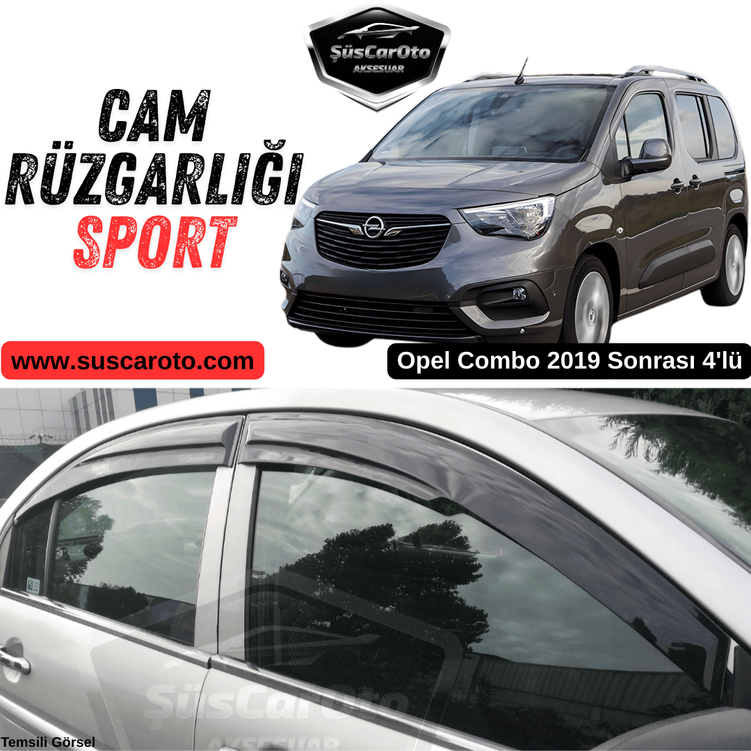 Set de deflectores de viento Mugen para Opel Combo 2019 en adelante, negro piano, 4 unidades, importados, negro brillante