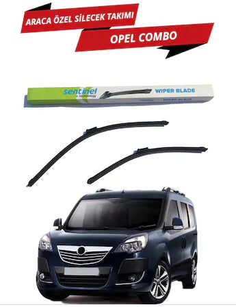 Opel Combo D 2012 en adelante Juego de limpiaparabrisas delanteros planos Sentinel específicos para el vehículo, derecha e izquierda