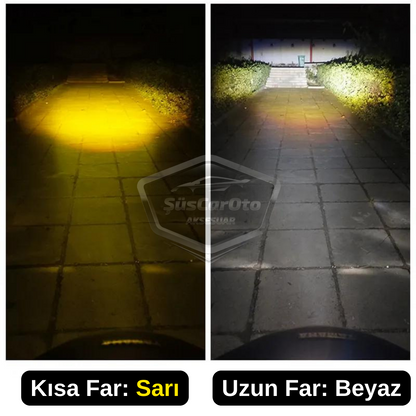 Opel Corsa B 1993-2000 Compatible Lente Bombilla LED Xenon Doble Color Amarillo-Blanco Faro Efecto Flash CSP Lámpara LED Luces Largas Cortas 2 Unidades Set