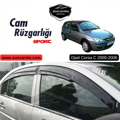Set de deflectores de viento Mugen para Opel Corsa C 2000-2006, Piano Black, 4 unidades, importado