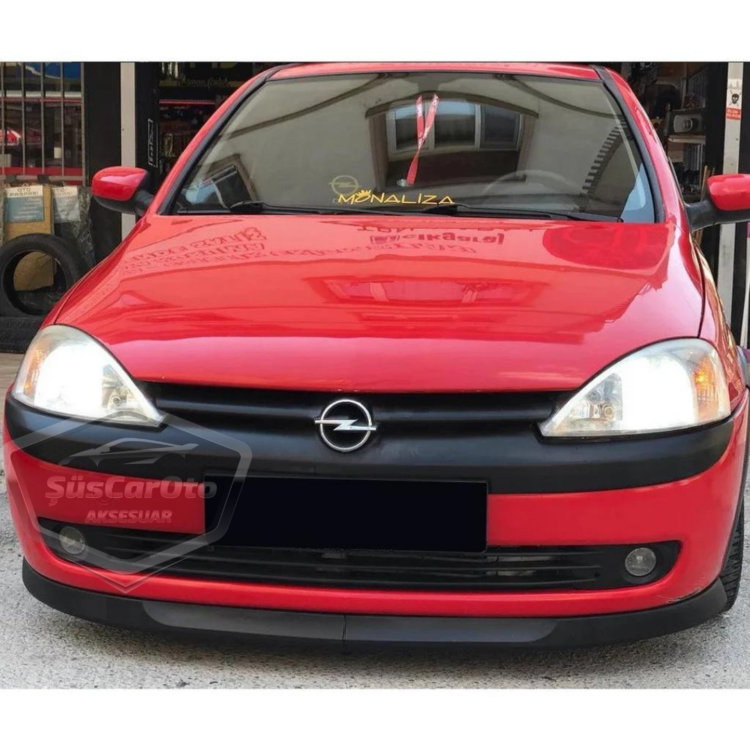 Lip delantero flexible de 2 piezas universal compatible con Opel Corsa C 2000-2006 Astra H, labio inferior de parachoques, faldón, faldón delantero.