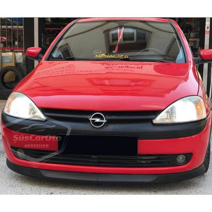 Lip delantero flexible de 2 piezas universal compatible con Opel Corsa C 2000-2006 Astra H, labio inferior de parachoques, faldón, faldón delantero.