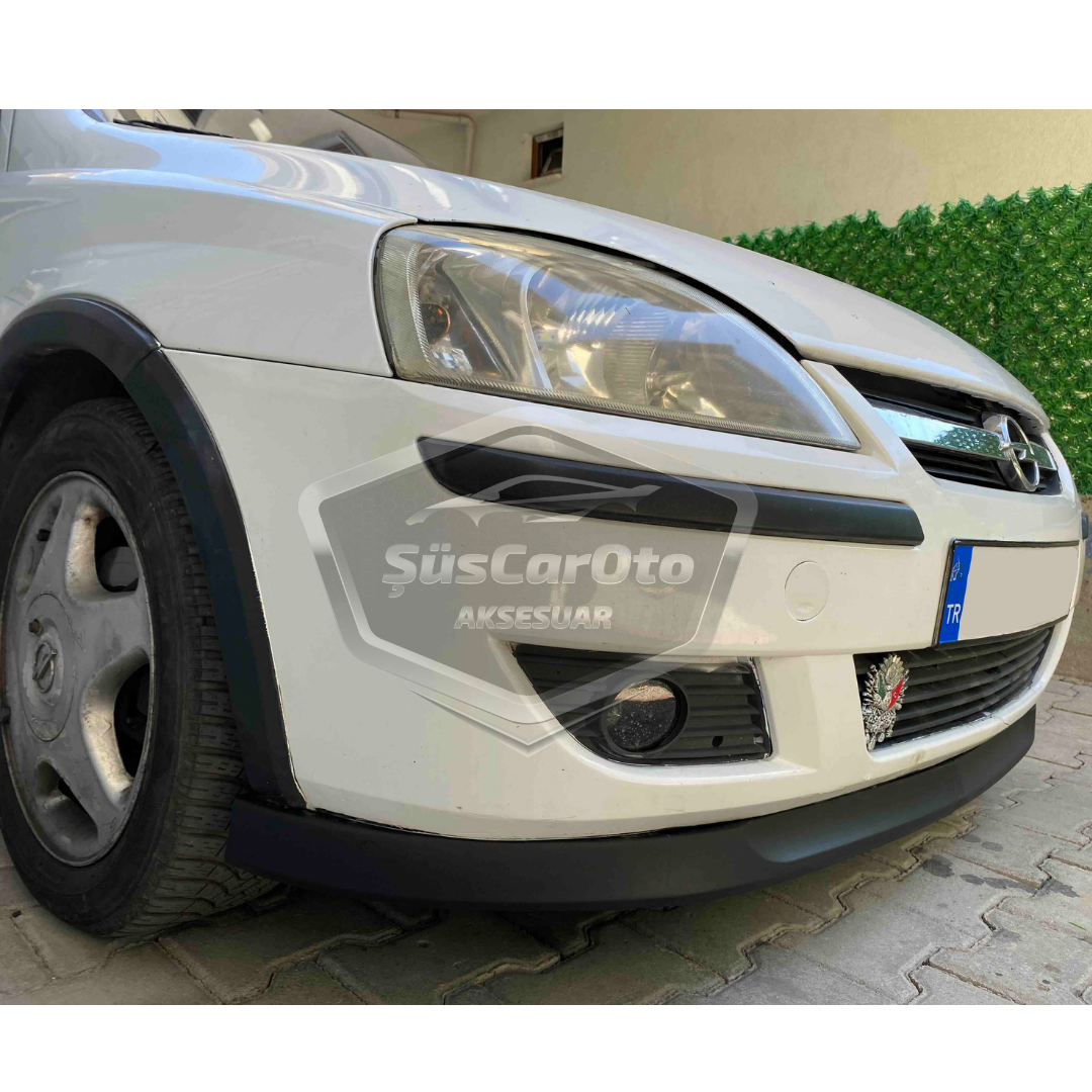 Lip delantero flexible de 2 piezas universal compatible con Opel Corsa C 2000-2006 Astra H, labio inferior de parachoques, faldón, faldón delantero.