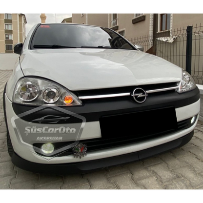 Lip delantero flexible de 2 piezas universal compatible con Opel Corsa C 2000-2006 Astra H, labio inferior de parachoques, faldón, faldón delantero.