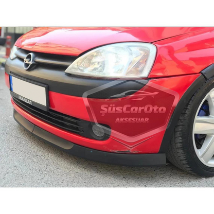 Lip delantero flexible de 2 piezas universal compatible con Opel Corsa C 2000-2006 Astra H, labio inferior de parachoques, faldón, faldón delantero.