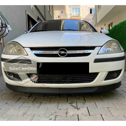 Lip delantero flexible de 2 piezas universal compatible con Opel Corsa C 2000-2006 Astra H, labio inferior de parachoques, faldón, faldón delantero.