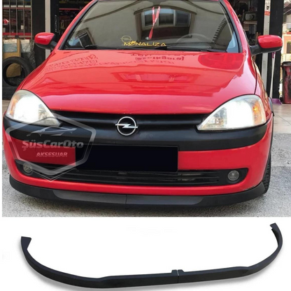 Lip delantero flexible de 2 piezas universal compatible con Opel Corsa C 2000-2006 Astra H, labio inferior de parachoques, faldón, faldón delantero.
