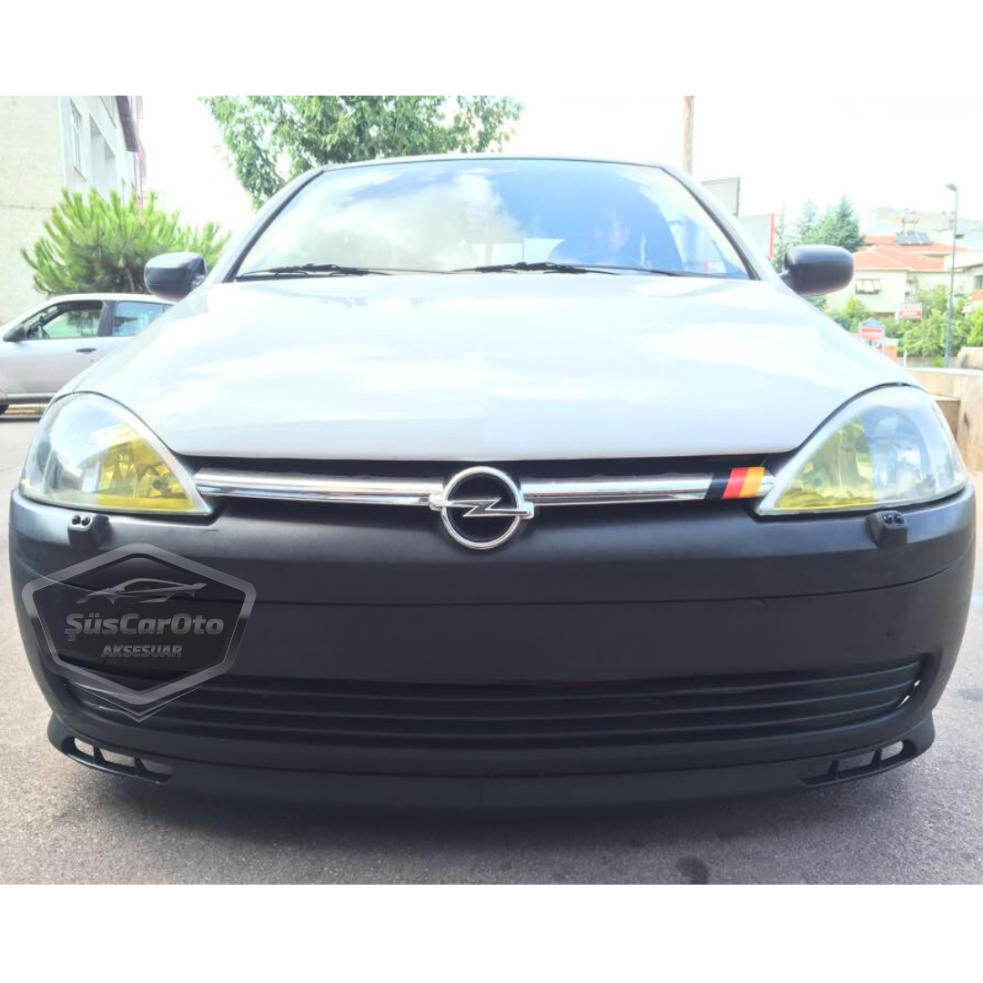 Lip frontal universal flexible tipo Laguna para Opel Corsa C 2000-2006, alerón delantero de 2 piezas, alerón para parachoques, faldón delantero
