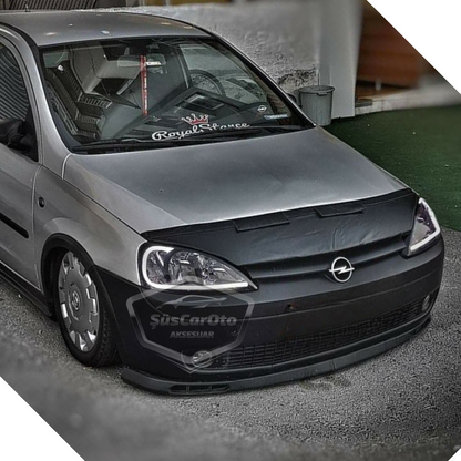Lip frontal universal flexible tipo Laguna para Opel Corsa C 2000-2006, alerón delantero de 2 piezas, alerón para parachoques, faldón delantero