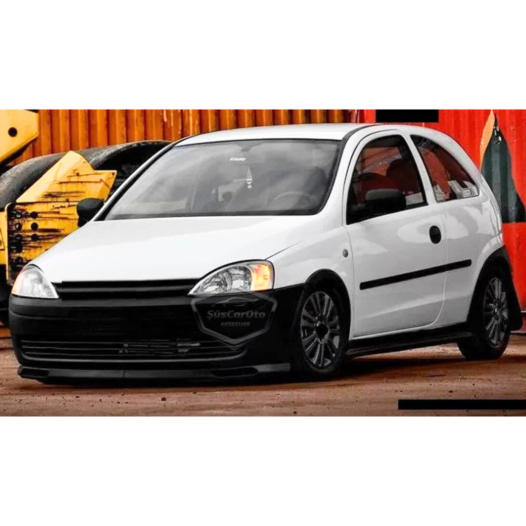 Lip frontal universal flexible tipo Laguna para Opel Corsa C 2000-2006, alerón delantero de 2 piezas, alerón para parachoques, faldón delantero