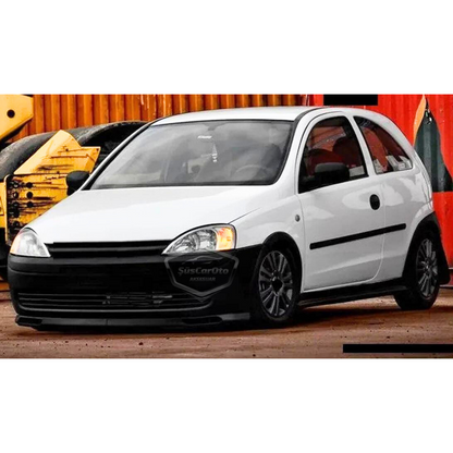 Lip frontal universal flexible tipo Laguna para Opel Corsa C 2000-2006, alerón delantero de 2 piezas, alerón para parachoques, faldón delantero
