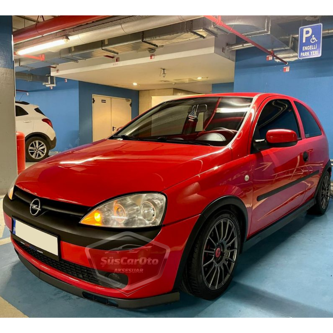 Lip frontal universal flexible tipo Laguna para Opel Corsa C 2000-2006, alerón delantero de 2 piezas, alerón para parachoques, faldón delantero