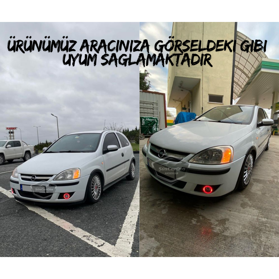 Opel Corsa C 2000-2006 Universal Lente Angel Niebla Faro Metal Impermeable 76 mm Anillo Azul Luz Diurna Angel Eyes 2 Piezas