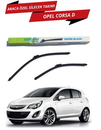 Opel Corsa D 2006-2014 Sentinel Juego de escobillas limpiaparabrisas delanteras tipo banana, derecha e izquierda, específicas para el vehículo