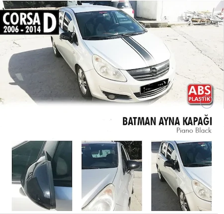 Opel Corsa D 2006-2014 Cubierta de espejo de murciélago Batman, plástico ABS negro piano