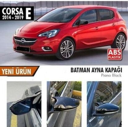 Opel Corsa E 2014-2019 Tapa de Espejo Retrovisor Murciélago Batman Plástico ABS Piano Black